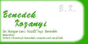 benedek kozanyi business card